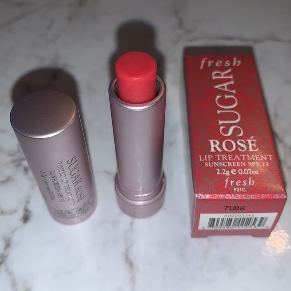 NIB FRESH Sugar RosΓ© Tinted Lip Balm Lip Treatment Mini - Picture 1 of 10